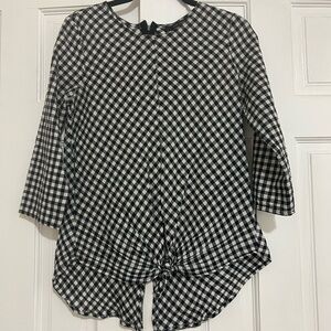 Zara Monochrome Checkered Blouse
